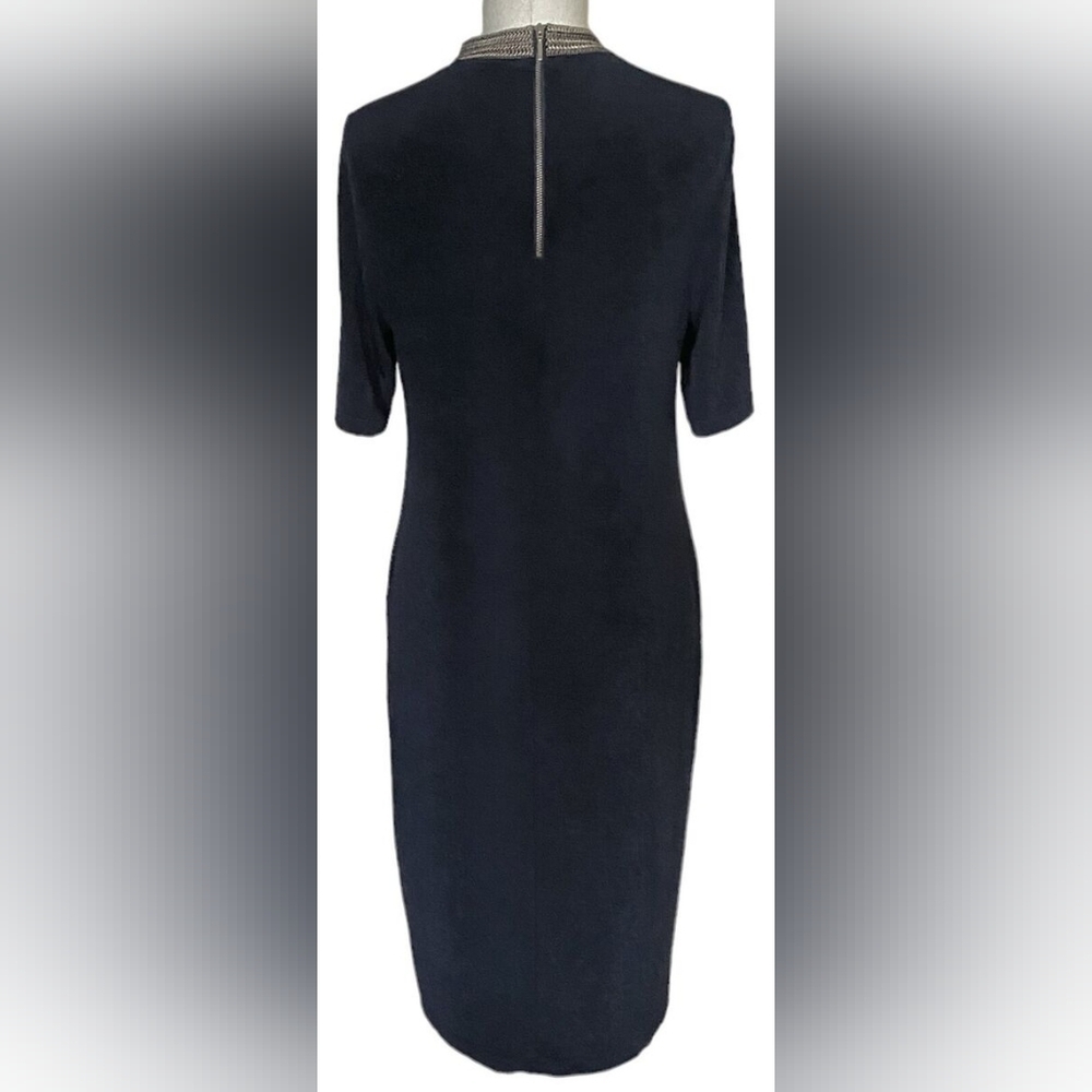 Chicos sz 3 Travelers embroidered neck band dress India Ink sz 16 new with tags - Picture 2 of 12